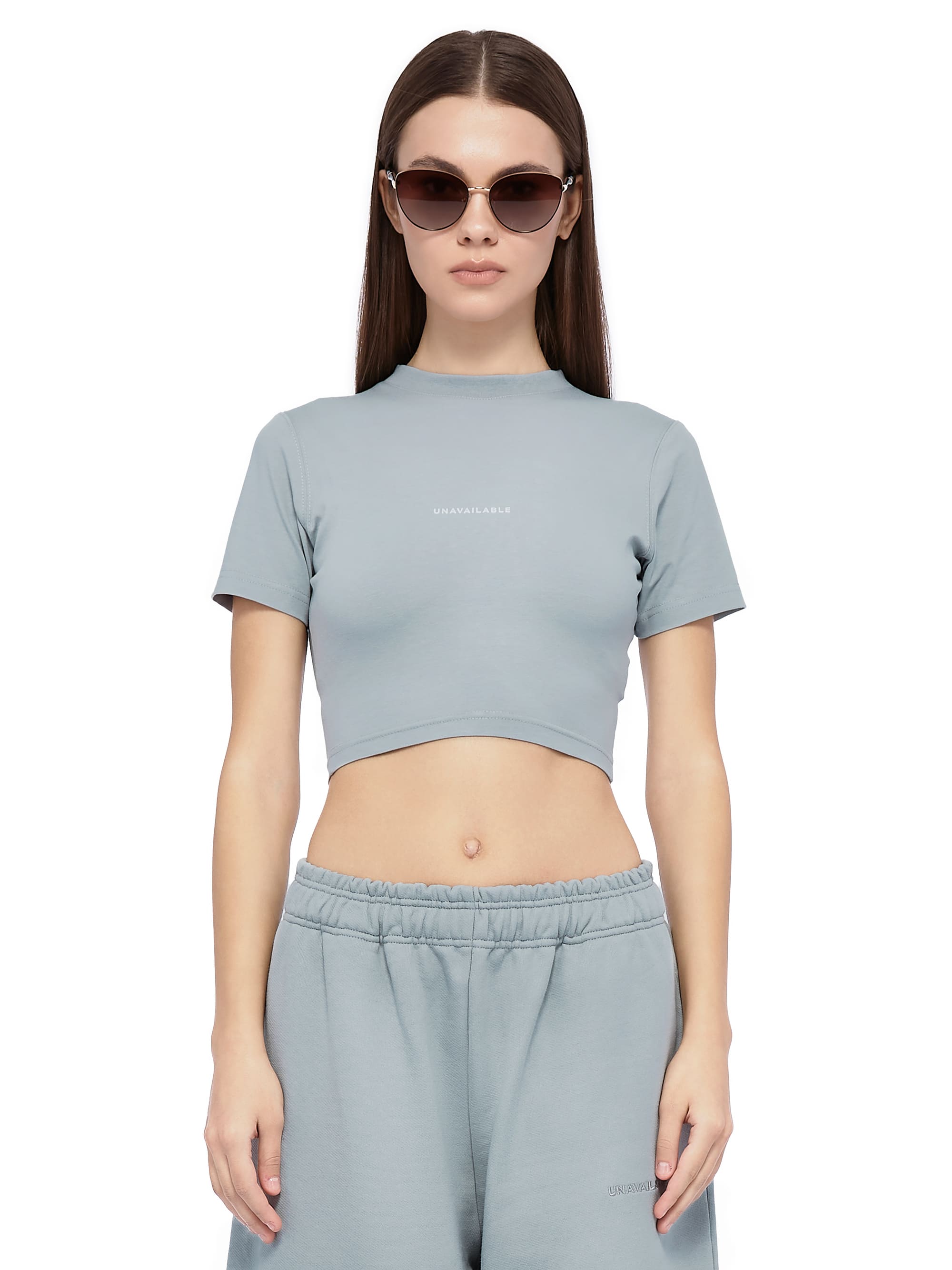 Cropped T-Shirt Base Logo Grey