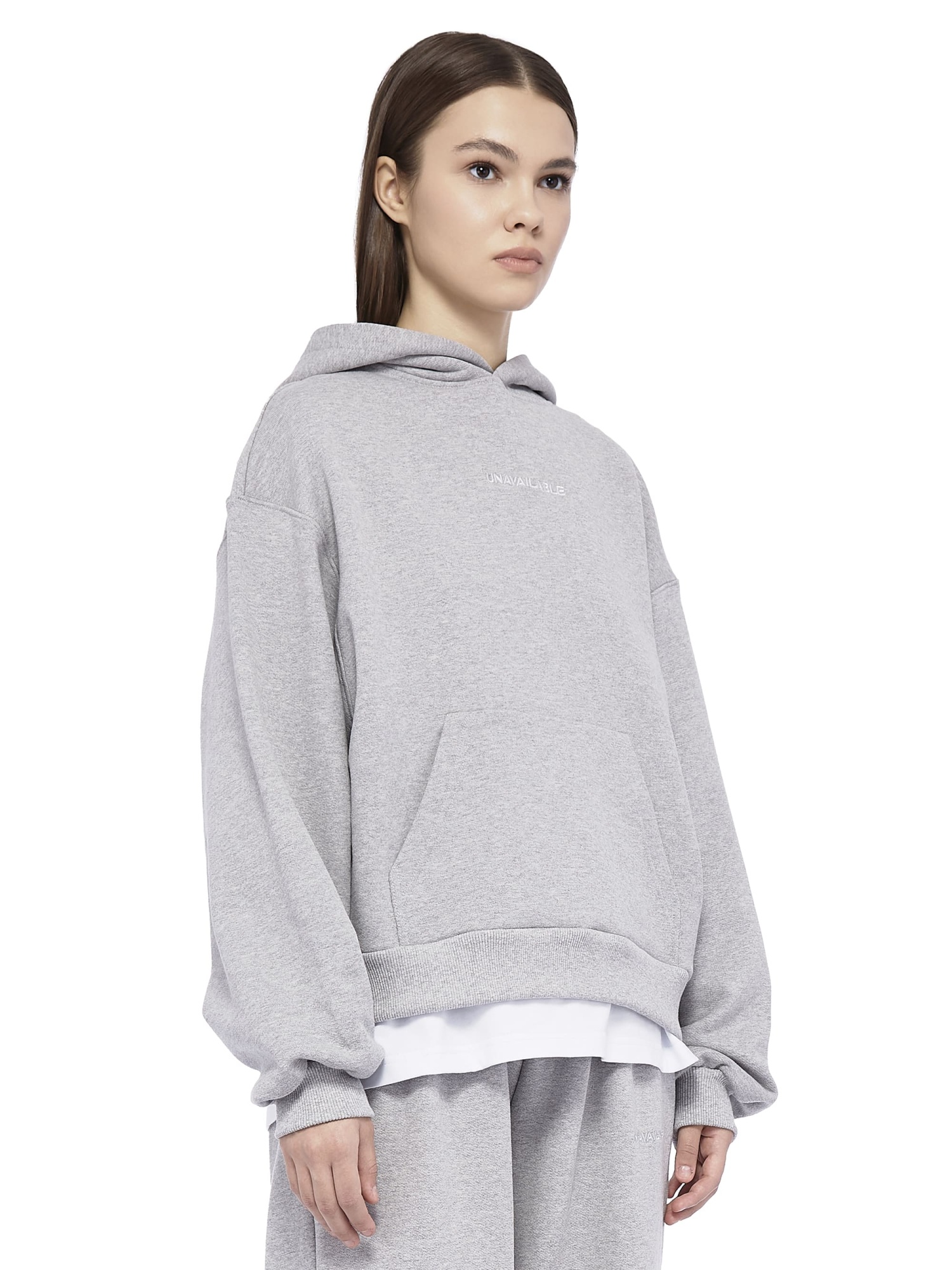 Hoodie Base Logo Grey Melange