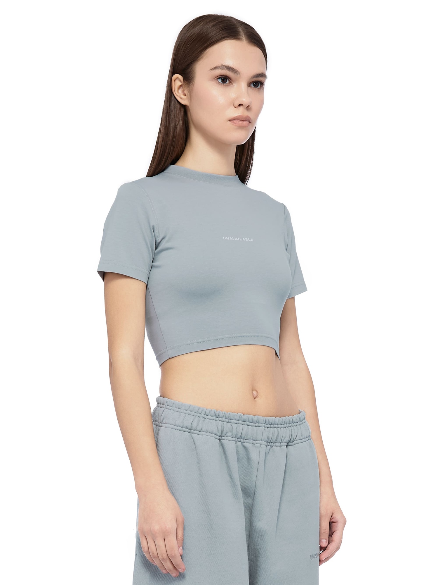 Cropped T-Shirt Base Logo Grey