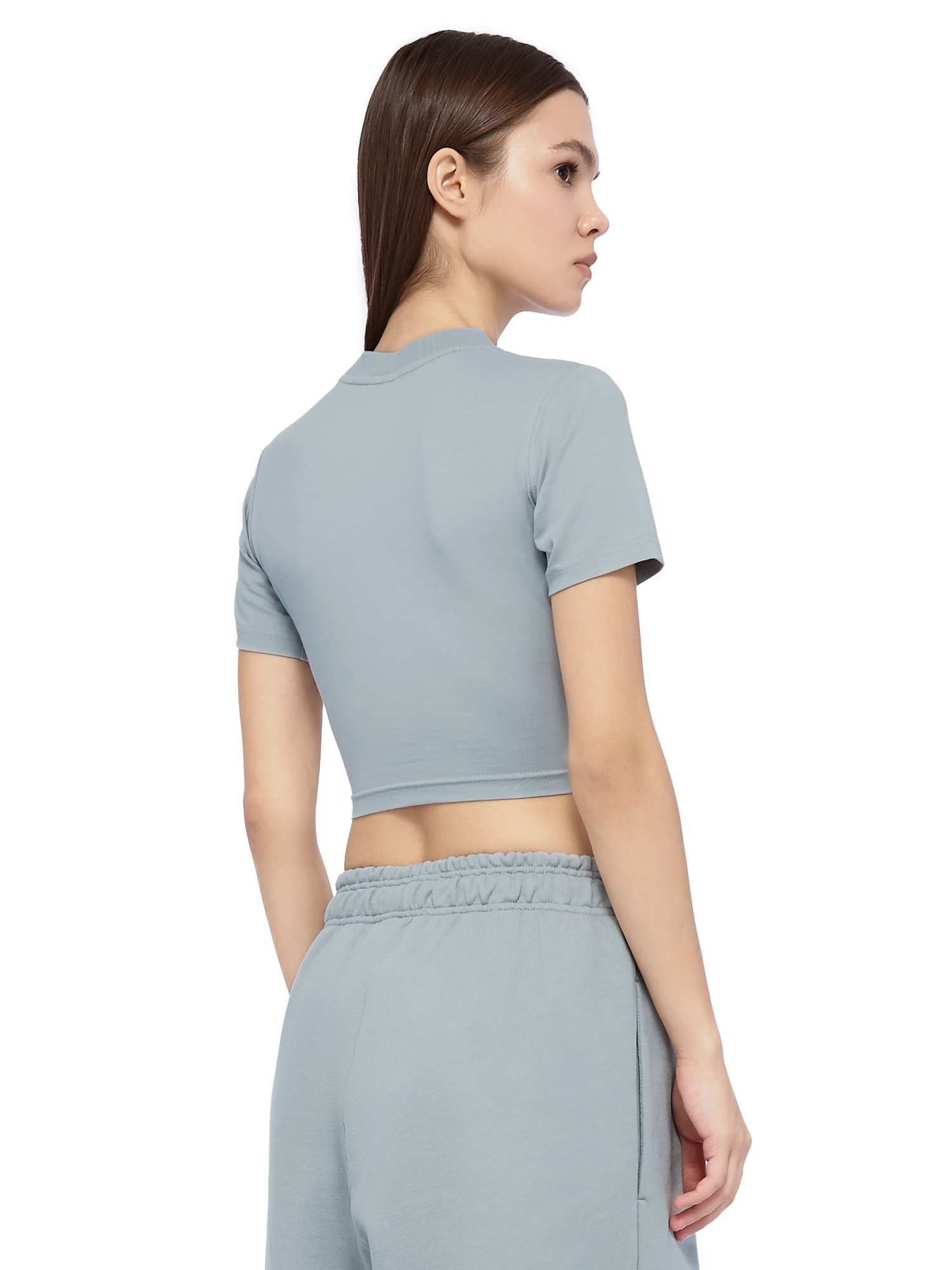 Cropped T-Shirt Base Logo Grey