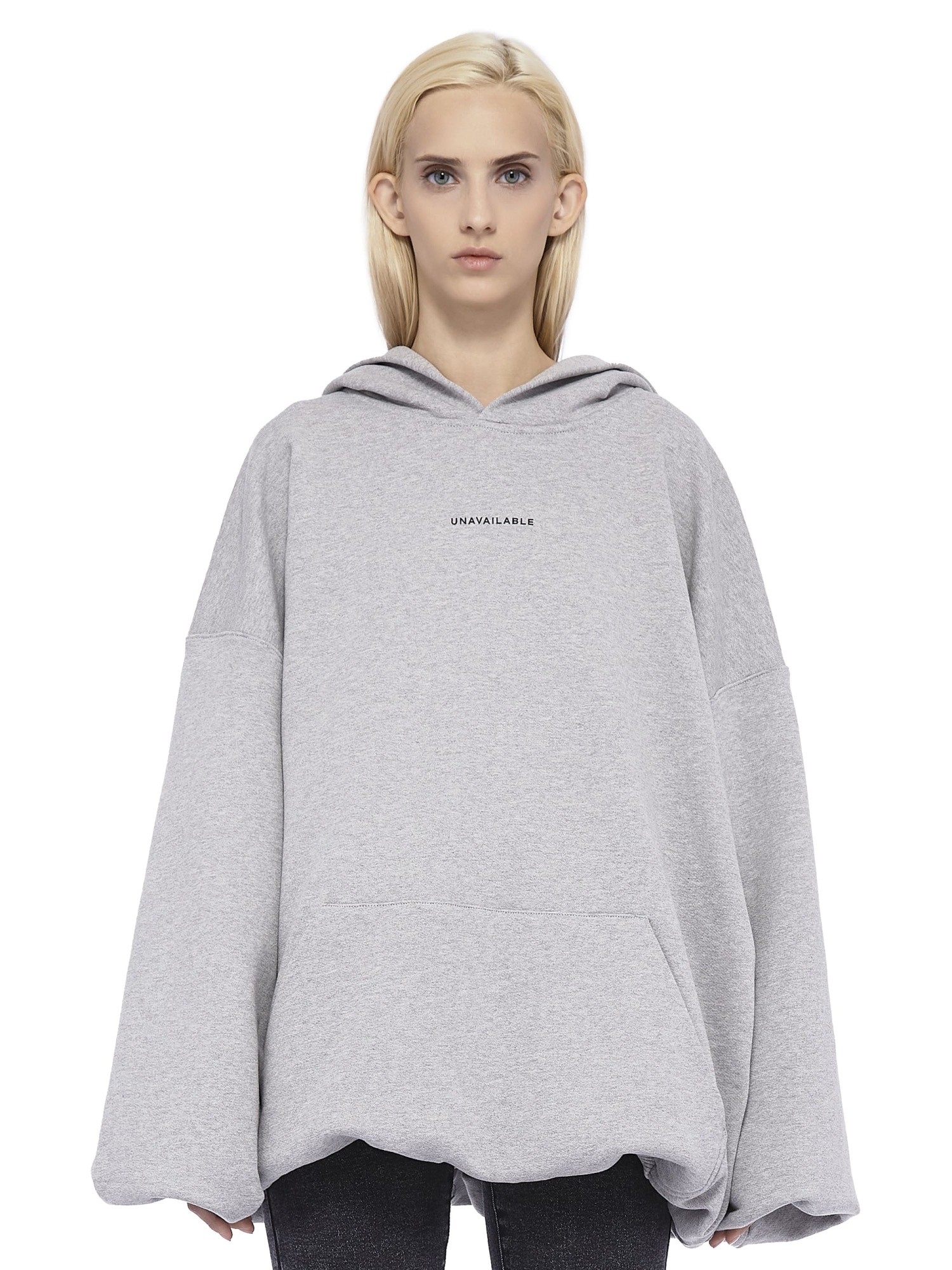 Oversized Hoodie Base Logo Grey Melange
