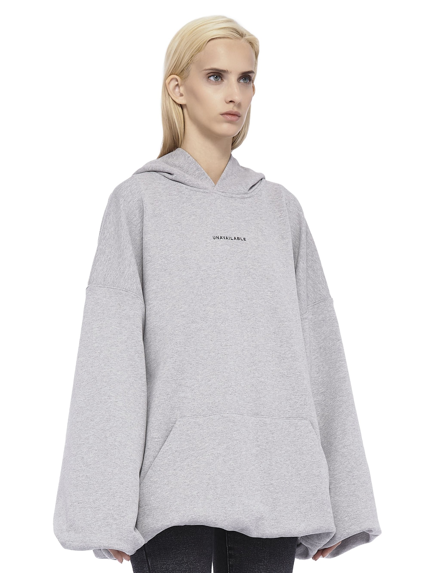 Oversized Hoodie Base Logo Grey Melange