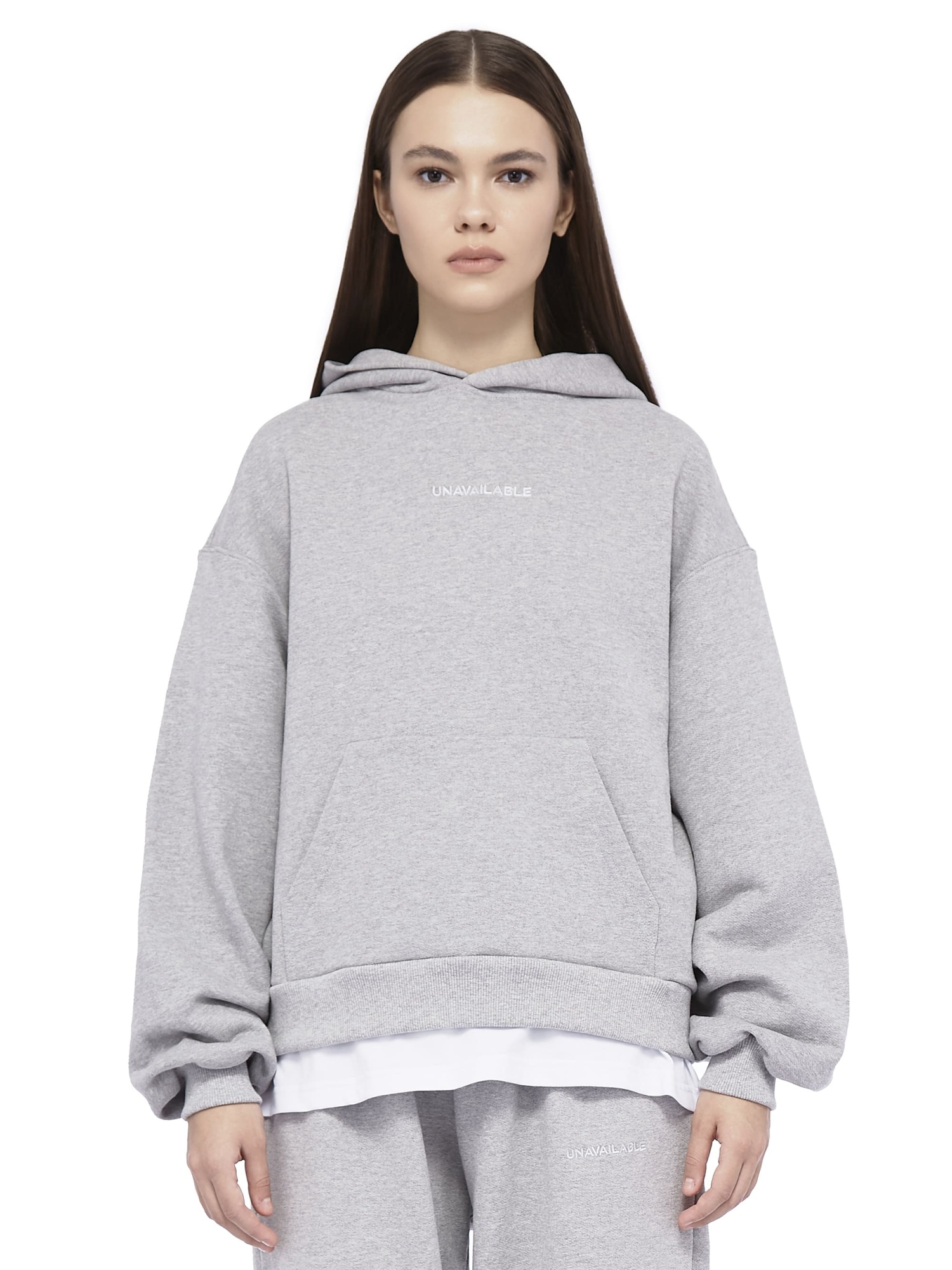 Hoodie Base Logo Grey Melange