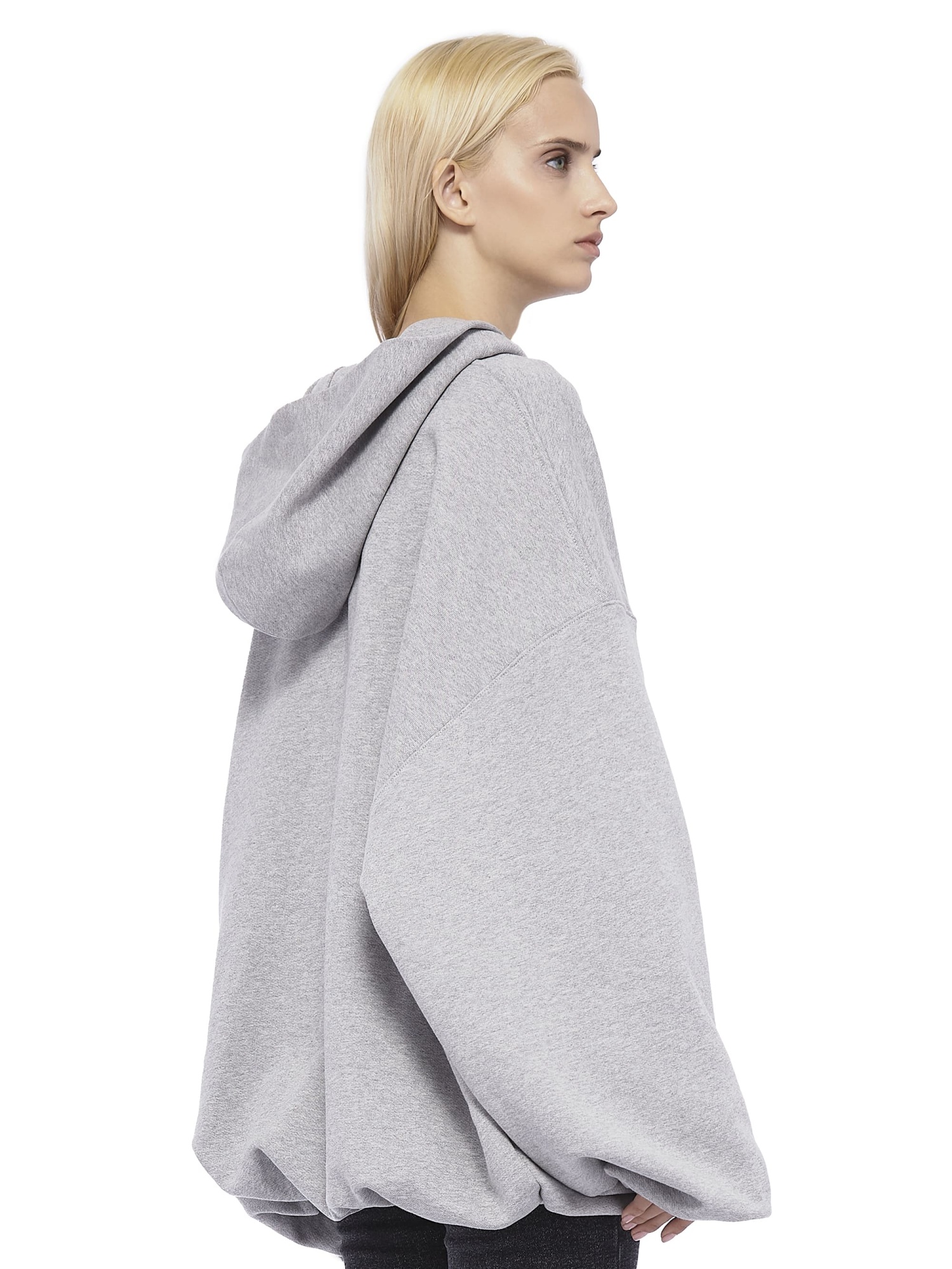 Oversized Hoodie Base Logo Grey Melange
