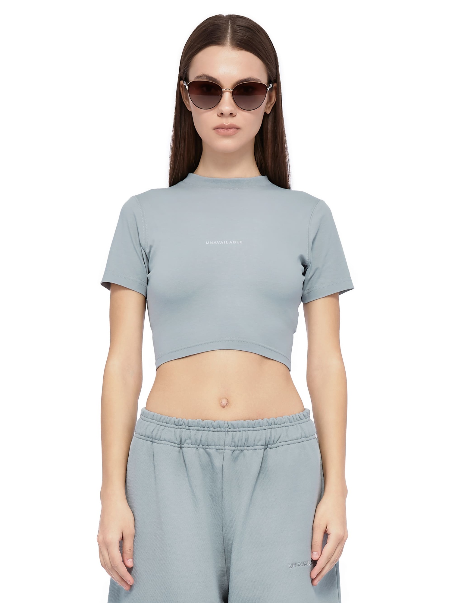 Cropped T-Shirt Base Logo Grey